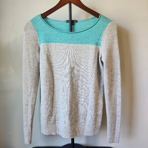 Armani Exchange Women's Sweater - Light‎ Gray and Aqua SZ M